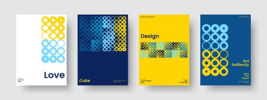 Yaratıcı Broşür Düzeni. Soyut Kitap Kapağı Tasarımı. Geometrik İş Sunum Şablonu. El ilanı. Rapor verin. Geçmişi. Pankart. Poster. Not defteri. Haber bülteni. Portföy. Katalog. Broşür