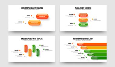Dijital Görselleştirme İki Üç Dört Beş Adım Diyagram Sunum Şablonu Vektör İllüzyon Kümesi. Proje Önerisi 2345 Element Bilgi Kaydırma Düzeni Paketi.