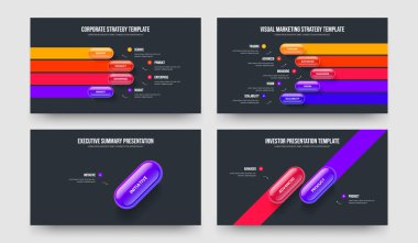 Proje Şov Dört Beş Bir İki Adım Bilgi Slayt Gösterisi Tasarım Vektörü İllüstrasyon Koleksiyonu. Satış Raporu 4512 Element Diyagramı Çerçeve Düzenleme Ayarları.