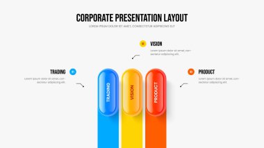 Marketing Growth 3 Step Infographic Slayt Gösterisi Tasarımı. İş Kampanyası Sunum Düzeni Vektör İllüstrasyonu. Atılgan 'ın Üçüncü Element Diyagramı Kaydırma Şablonu.