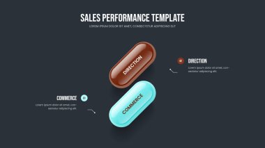 Şirket Gözden Geçirme Şablonu Vektör İllüstrasyonu. Görsel Planlama 2 Adım Diyagram Sunum Düzeni. Finansal Gelişim İki Element Bilgi Kaydırma Tasarımı.