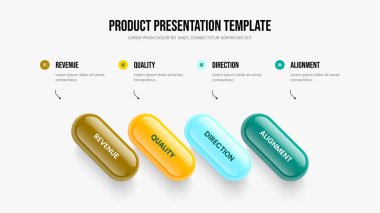 Danışmanlık Analizi 4 Element Diyagramı Sunum Tasarımı. Finansal Büyüme Çerçeve Düzenleme Vektör İllüstrasyonu. Şirket Gösterisi Dört Adım Bilgisel Kaydırma Şablonu.