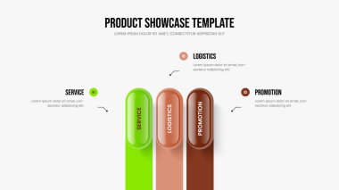 Profesyonel Hava Durumu 3 Element Diyagramı Sunum Düzeni. Dijital Showcase Üç Adım Bilgi Slayt Gösterisi Tasarımı. Şirket Büyüme Şablonu Vektör İllüstrasyonu.
