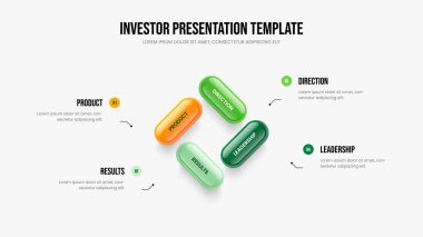 Reklam Brifingi 4 Seçenek Slayt Gösterisi Şablonu. Modern Fırlatma Dört Adım Diyagram Sunum Düzeni. Kurumsal Strateji Çerçeve Tasarım Vektörü İllüstrasyonu.