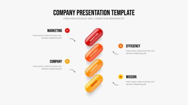 Servis Stratejisi Dört Element Diyagram Kaydırma Tasarımı. Finansal Giriş 4 Adım Bilgisel Sunum Düzeni. Kurumsal Görselleştirme Şablonu Vektör İllüstrasyonu.