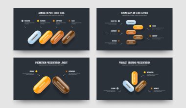 Yaratıcı Hava Durumu 4523 Basamaklı Diyagram Kaydırma Düzeni Paketi. Satış Geliştirme 4-5-2-3 Element Bilgi Sunumu Tasarım Vektörü İllüstrasyonu.