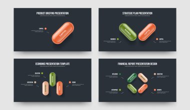 Enterprise Growth 1234 Step Infographic Slayt Gösterisi Tasarım Paketi. İş Tahminleri 1-2-3-4 Element Diyagramı Kaydırma Düzeni Vektör Resimleri Koleksiyonu.