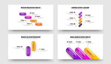 Piyasa Önerisi Dört Beş İki Üç Adım Diyagram Sunum Düzeni Vektör Çizim Paketi. Enterprise Insight 4523 Element Infographic Slayt Gösterisi Tasarım Koleksiyonu.