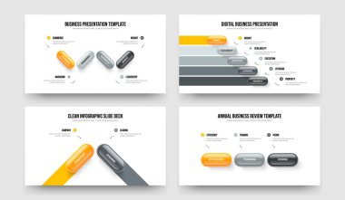 Danışma Brifingi 4523 Element Bilgi Kaydırağı Tasarım Koleksiyonu. Reklam Çözümü Dört Beş İki Üç Adım Diyagram Slayt Şablonu Vektör Çizim Çubuğu.