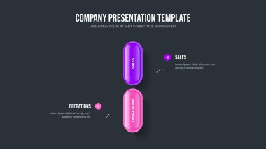 Modern Strateji Çerçeve Şablonu Vektör İllüstrasyonu. Danışmanlık Teklifi İki Adım Diyagram Kaydırma Tasarımı. Yatırımcı Tahminleri 2 Element Bilgisel Slayt Gösterisi Düzeni.