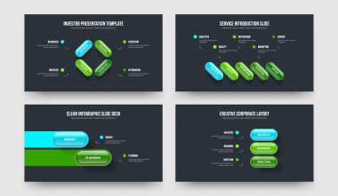 Görsel Fırlatma Dört Beş İki Üç Adım Çerçeve Tasarım Vektör Resimleri Koleksiyonu. Proje Görselleştirme 4523 Element Bilgi Kaydırma Şablonu Paketi.