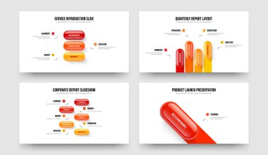 Yaratıcı İnceleme 3451 Seçenek Slayt Gösterisi Tasarım Seti. Atılgan Brifingi Üç Dört Beş Adım Diyagram Kaydırma Şablonu Vektör Resimleme Paketi.