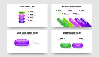 Yaratıcı Gösteri 4512 Seçenek Bilgi Kaydırma Düzeni Paketi. Yatırımcı Çözümü 4-5-1-2 Element Diyagramı Sunum Şablonu Vektör İllüstrasyon Koleksiyonu.