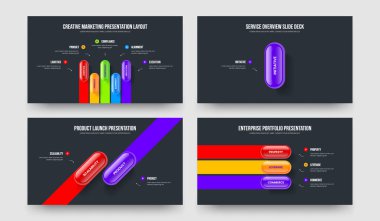 Görsel Gözden Geçirme 5123 Element Diyagramı Sunum Tasarımı Seti. Danışmanlık Stratejisi Beş Bir İki Üç Adım Bilgi Slayt Gösterisi Şablon Vektör Resimleri Koleksiyonu.