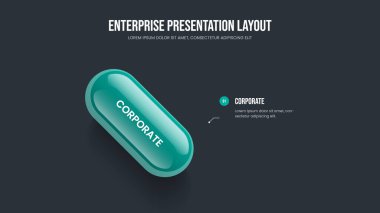 Atılgan Profili Bir Adım Diyagram Sunum Şablonu. Reklam Performansı 1 Seçenek Bilgisel Çerçeve Düzeni. Görsel Slayt Gösterisi Tasarım Vektörü İllüstrasyonuna Danışmanlık.