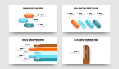 Atılgan Profili 3451 Seçenek Bilgi Çerçeve Tasarım Paketi. Finansal Rapor Üç Dört Beş Adım Diyagram Kaydırma Düzeni Vektör İllüstrasyon Koleksiyonu.