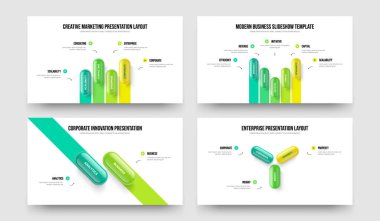 Yaratıcı Profil Dört Beş İki Üç Seçenek Çerçeve Düzeni Vektör İllüstrasyon Koleksiyonu. Pazar Kampanyası 4523 Adım Bilgi Kaydırma Şablonu Paketi.