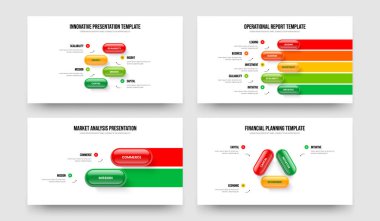 Atılgan Stratejisi 4-5-2-3 Element Bilgi Kaydırma Şablonu Vektör Resimleri Paketi. Finansal Yenilik 4523 Adım Diyagram Sunum Düzeni Koleksiyonu.