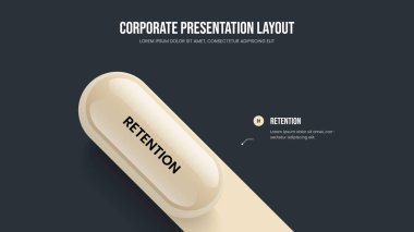 İş Görselleştirme Bir Element Diyagramı Sunum Şablonu. Modern Performans Çerçeve Tasarım Vektörü İllüstrasyonu. Pazarlama Stratejisi 1 Seçenek Bilgisel Slayt Gösterisi Düzeni.