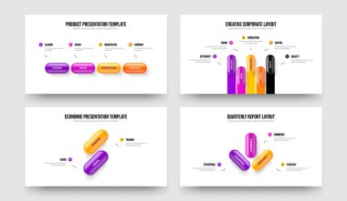 Pazarlama Planı 4523 Element Bilgi Kaydırma Tasarımı Koleksiyonu. Modern Çözüm Dört Beş İki Üç Adım Diyagram Sunum Düzeni Vektör İllüstrasyon Paketi.