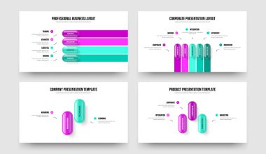 Pazar Genel Görünümü 4523 Adım Bilgisel Çerçeve Tasarımı Paketi. Servis Fırlatma 4-5-2-3 Seçenek Slayt Gösterisi Slayt Düzeni Vektör Çizimi Koleksiyonu.