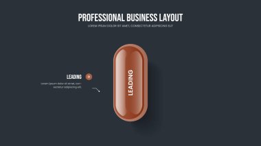 Modern Giriş Slayt Düzeni Vektör İllüstrasyonu. Enterprise Kampanyası Bir Seçenek Diyagram Tasarımı. Profesyonel Profil 1 Adım Bilgi Slayt Gösterisi Şablonu.