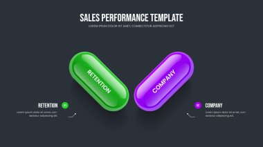 Finansal Şov İkinci Adım Diyagram Slayt Şablonu. Pazarlama Genel Görünümü 2 Element Bilgi Çerçeve Tasarımı. İş Analizi Sunum Düzeni Vektör İllüstrasyonu.
