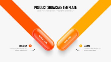 Atılgan Kampanyası 2 Element Diyagramı Sunum Planı. Profesyonel Genel Bakış Kaydırma Şablonu Resimleri. Ürün Insight İki Seçenek Bilgisel Çerçeve Tasarımı.