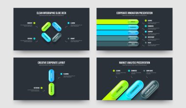 Satış Dörtlüsü Beş İki Üç Adım Bilgi Kaydırma Düzeni Vektör İllüstrasyon Koleksiyonu. Dijital Kampanya 4523 Element Diyagramı Slayt Gösterisi Tasarım Paketi.