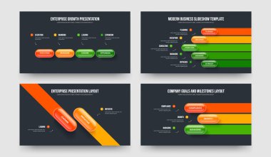 Pazarlama Planı: Dört Beş İki Üç Basamaklı Diyagram Çerçeve Düzenleme Vektör İllüstrasyon Koleksiyonu. Satış Kampanyası 4523 Element Bilgi Sunumu Tasarımı.