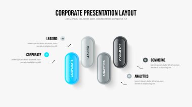 Servis Fırlatma 4 Element Bilgi Slayt Gösterisi Düzeni. Satış Analizi Şablonu Şablon Resimleri. Danışmanlık Stratejisi Dört Seçenek Diyagram Sunum Tasarımı.