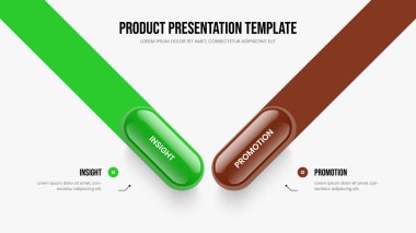 Finansal Bakış İki Adım Bilgi Slayt Gösterisi Şablonu. İş Tahminleri Sunum Düzeni Vektör İllüstrasyonu. Girişim Geliştirme 2 Seçenek Diyagram Tasarımı.