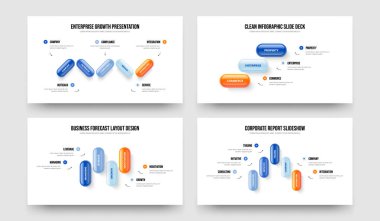 Ürün Gözden Geçirme 535 Seçenek Slayt Düzeni Koleksiyonu. Sayısal Görselleştirme Beş Üç Dört Beş Element Diyagramı Sunum Şablonu Vektör Çizim Paketi.