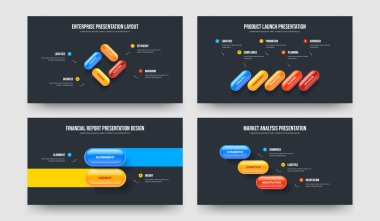 Dijital Profil Dört Beş İki Üç Adım Diyagram Şablon Şablonu İllüstrasyon Seti. Pazar Kampanyası 4523 Seçenek Bilgi Sunumu Tasarım Paketi.
