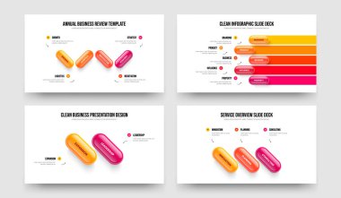 Satış Planı 4523 Basamaklı Diyagram Çerçeve Düzenleme Koleksiyonu. Profesyonel Analiz 4-5-2-3 Element Bilgi Kaydırağı Tasarım Vektörü Çizim Paketi.