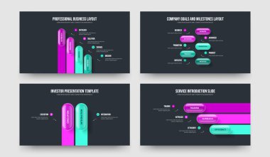 Danışma 4523 Adım Diyagram Sunum Tasarımı Koleksiyonu. Profesyonel Profil Dört Beş İki Üç Seçenek Slayt Gösterisi Şablon Çizimi.