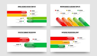 Modern Çözüm 4523 Basamaklı Slayt Gösterisi Düzeni. Yaratıcı Geliştirme 4-5-2-3 Seçenek Diyagramı Sunum Tasarım Vektörü Çizim Paketi.