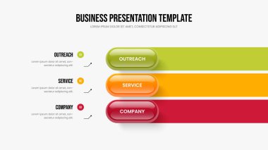 Ürün Tanıtımı Üç Adım Diyagram Slayt Gösterisi Düzeni. Mali İçgörü Kaydırma Şablonu Vektör İllüzyonu. Satış Portföyü 3 Element Bilgi Çerçeve Tasarımı.