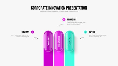 Mali Büyüme 3 Element Bilgisel Sunum Düzeni. Şirket Stratejisi Şablon Vektörü İllüstrasyonu. Pazarlama Raporu Üç Seçenek Diyagramı Slayt Gösterisi Tasarımı.
