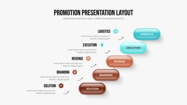 Piyasa Planlama Beş Adım Diyagram Sunum Şablonu. Görselleştirme 5 Seçenek Bilgi Çerçeve Tasarımı Danışmanlık. Insight Slayt Gösterisi Düzeni Vektör İllüstrasyonu Reklamlanıyor.