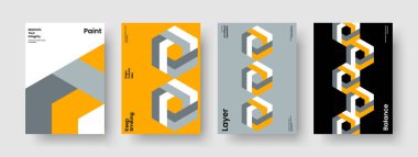 Geometrik Flyer Tasarımı. Yaratıcı Kitap Kapağı Şablonu. İzole edilmiş arka plan düzeni. Pankart. Poster. Rapor verin. Broşür. İş sunumu. Dergi. Günlük. Marka Kimliği. Broşür. Haber bülteni