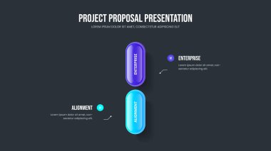 Finansal Plan 2 Adım Bilgi Slayt Gösterisi Tasarımı. Gösteri Şablonu Kaydırma Şablonu İllüstrasyonuna Danışmanlık. Ürün Hava Durumu İki Seçenek Diyagramı Sunum Düzeni.