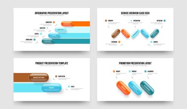 Yaratıcı Analiz Dört Beş İki Üç Basamaklı Diyagram Kaydırma Düzeni Vektör Çizim Paketi. Reklam İnovasyonu 4523 Element Bilgi Sunumu Tasarımı.