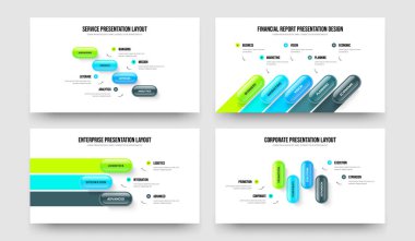 Profesyonel Rapor 4534 Adım Diyagram Tasarım Paketi. Yaratıcı Genel Bakış Dört Beş Üç Dört Element Bilgi Kaydırma Şablonu Vektör İlülasyonu Ayarları.