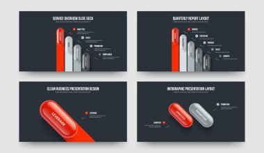 Şirket Raporu 4512 Element Bilgi Kaydırma Düzeni Koleksiyonu. Görsel Öngörü Dört Beş Bir İki Adım Diyagram Sunum Tasarım Vektörü İllüstrasyonu.