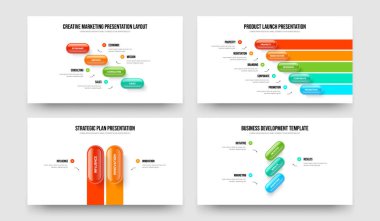 Görsel Profil 4-5-2-3 Element Diyagram Slayt Gösterisi Şablon Resimleri Paketi. Proje Brifingi 4523 Adım Slayt Tasarımı Koleksiyonu.