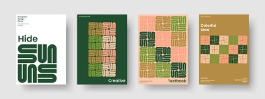 Soyut İş Sunumu Tasarımı. Yaratıcı Rapor Düzeni. Geometrik Broşür Şablonu. Pankart. Kitap kapağı. El ilanı. Poster. Geçmişi. El ilanı. Marka Kimliği. Broşür. Not defteri. Broşür