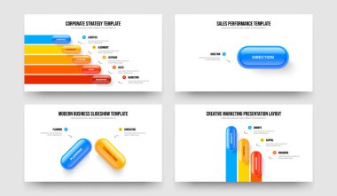 Servis Brifingi Beş Bir İki Üç Adım Diyagram Slayt Gösterisi Şablon Vektör Resimleri Paketi. Yatırımcı Çözümü 5123 Seçenek Bilgisel Slayt Düzeni Ayarları.