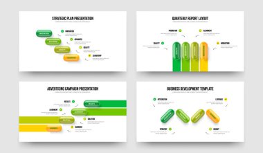 Ürün Kampanyası 4144 Adım Bilgi Kaydırağı Tasarım Paketi. Finansal İçgörü Dört Dört Dört Seçenek Diyagramı Sunum Şablonu Vektör İllüzyonu Ayarları.