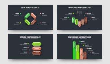 Dijital Fırlatma Dört Beş Üç Element Diyagram Çerçeve Tasarımı Vektör Resimleri Koleksiyonu. Finansal Kampanya 4534 Adım Slayt Gösterisi Düzenleme.